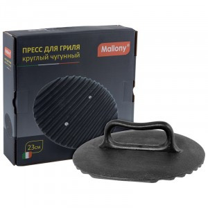 Пресс д/гриля чугунный CH23-L, КРУГЛЫЙ, d=23см, промасл. покрытие, 985026 Mallony