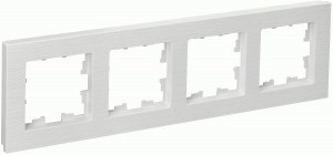 IEK BRITE Рамка СУ 4 мест. РУ-4-Бр пластик белый рифленый BR-M42-51-K01