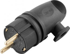 STEKKER ОДРИ вилка угловая каучук 2Р+РЕ 1х16А 220-240 черный IP44 RPG16-21-442 32749