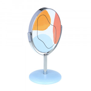 ЮНИLOOK Зеркало настольное, металл, ПУ, стекло, 16х8,5см, 6 дизайнов
