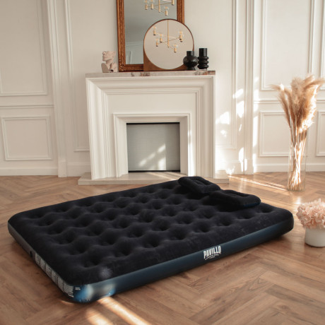 BESTWAY Матрас надувной широкий двуспальный (QUEEN), 2подушки и насос, 203x152x22см, до 300кг, 67374