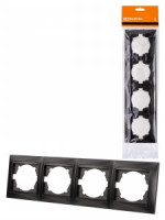 TDM Лама рамка 4 мест. горизонтальная графит SQ1815-0632