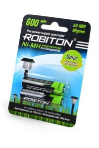 Ак-р Robiton Solar 600MHAA-2 R6 600mAh Ni-MH BL2, 13905