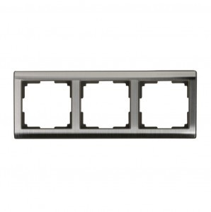 Smartbuy Нептун Рамка 3-местная металл серый никель  (SBE-05gn-Metal-FR-3)