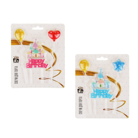 FNtastic Набор свечей для торта, с тортом, 16 см, 2 цвета, парафин, арт С1