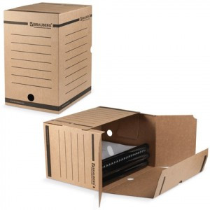 Короб архив. с клапаном, микрогофрокартон, 200 мм, до 1800 листов, бурый, BRAUBERG