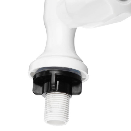 Кран для холодной воды, однорычажный, пластик, гайка, белый, MОНО-02