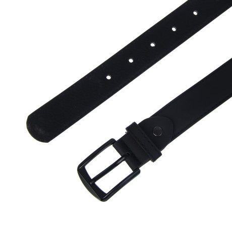 ЮL Ремень мужской, ПУ, металл, 120/130х3см, черный, РМ24-02