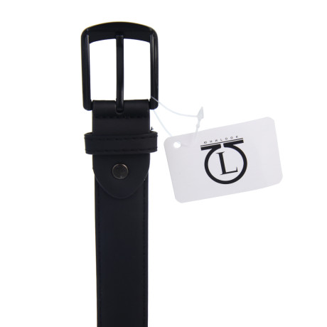 ЮL Ремень мужской, ПУ, металл, 120/130х3см, черный, РМ24-02