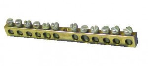 EKF Шина PEN "ноль-земля" 6х9мм 14 отв. 63A (без изолятора, латунь) sn0-63-14