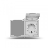 UNIVersal Аллегро блок горизонт. (1 роз.+1 роз.) ОУ сер. (земля, шт., крышка, п/герм., IP54) 1272