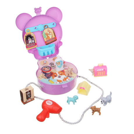 ИГРОЛЕНД Набор игровой в чемоданчике "Уход за питомцем", 19 пр., ABS, 18,5х20х25см