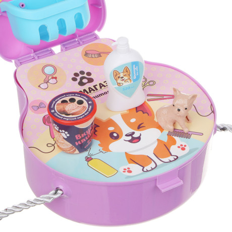 ИГРОЛЕНД Набор игровой в чемоданчике "Уход за питомцем", 19 пр., ABS, 18,5х20х25см