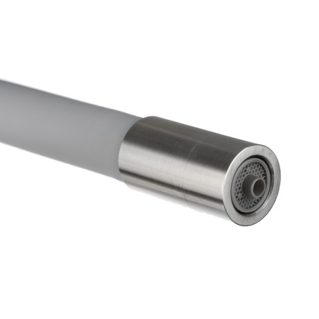 СоюзКран Смеситель для кухни с выводом пит. воды, силиконовый излив, серый, нерж.сталь, SS01-С132