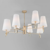 EUROSVET Люстра 8x40W E14 900x900x505 мет.хром.ткань прозр.хрусталь 60137/8 MILAZZO золото a060129