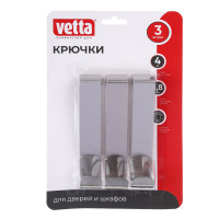 VETTA Крючок навесной, 3шт, 2,2х12см, нерж. сталь 430