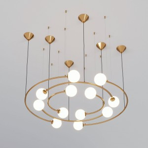 Bogate's св-к подвесной  G9 12x5 Вт 1120х1130х1200 металл белый матовый/латунь Brook 359/12 a057631