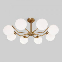 Eurosvet св-к потолоч. Е27 8x60 Вт 870х870х310 металл белый/латунь Frost 70154/8 a057068