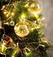 СТАРТ Фигура новогод. Шар5 (снег, ветка, снежные шары) d=8см, пластик, пакет 3438