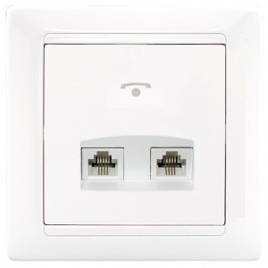 Bylectrica СТИЛЬ Роз. телефонная 2 гнезда белый, (ТР24-050)