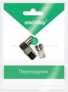 Переходник гн.F - шт.F Smartbuy, угловой гнездо (K-TV-F)/100