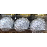 Шар 8BDC3-G20-3 3шт 8см "Фонарик" серебро с блестками (128)