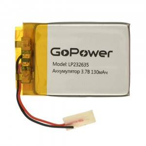 Ак-р Li-Pol GoPower LP232635 3.7V 130mAh