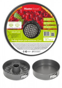 Форма д/выпечки сталь круг разъемнная набор 2шт d=26см, h=7см Лизетта 60414 Master House