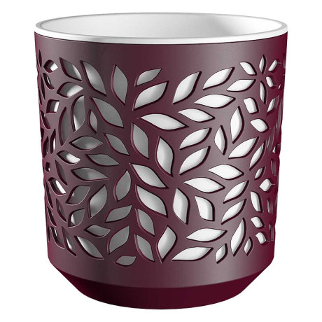 Кашпо Leaves 1,25л Бордо/Белый