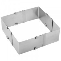 Форма д/выпечки нерж.сталь квадрат раздвижная 9,5-16см, h=5см TORTA 108347 Mallony