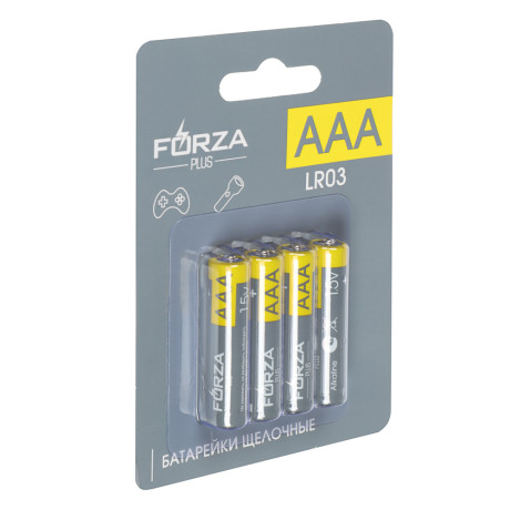FORZA Батарейки AAA (LR03) 4шт в блистере, щелочные 1.5V