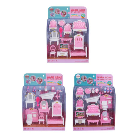ИГРОЛЕНД Мебель для куклы, ABS, картон, 23х7х30,5 см, 3 вида