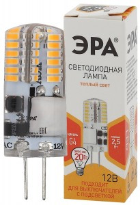 ЭРА стандарт G4 12V 2,5W(200Lm) 2700K 2K 38х10 LED-JC-2,5W-12V-SLC-827-G4 5873