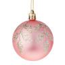 СНОУ БУМ Набор шаров 6 см, 6 шт, розовый, пластик, глиттер, 26-175