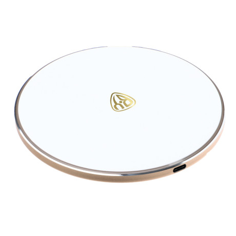 BY Беспроводное зарядное устройство Qi, LED подсветка, 10W, D10см, белый