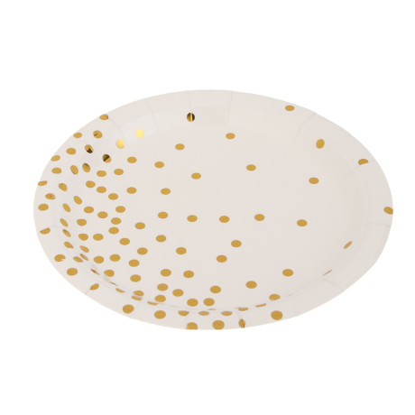 Fntastic Набор тарелок одноразовых, 6 шт, 18 см, бумага, белый, черный