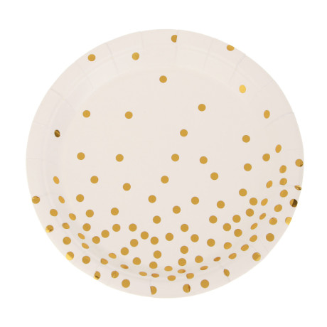 Fntastic Набор тарелок одноразовых, 6 шт, 18 см, бумага, белый, черный