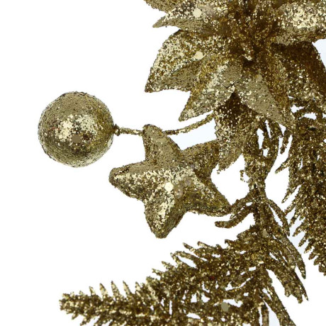 СНОУ БУМ Цветок на ветке 28 см, металл, пластик, глиттер, 3 цвета