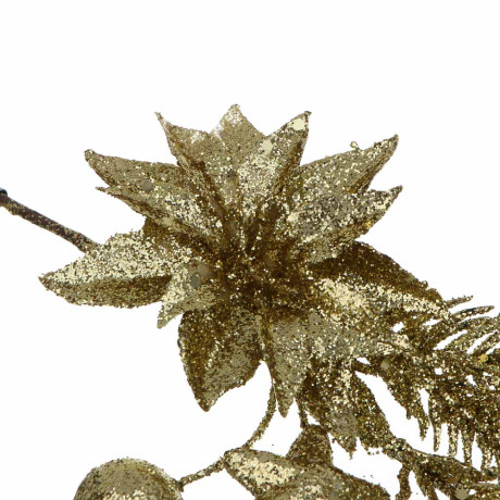 СНОУ БУМ Цветок на ветке 28 см, металл, пластик, глиттер, 3 цвета