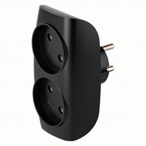 SmartBuy Разветвитель (тройник) 2роз. 10А черный 2.2кВт SBE-10-A04b-2