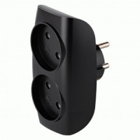 SmartBuy Разветвитель (тройник) 2роз. 10А черный 2.2кВт SBE-10-A04b-2