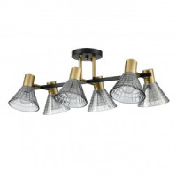 LUMION 8044/6C MODERNI LN25 черн., латунь/дымчатый мет./стекло люстра Е14 6x40W 220V ANRIYA