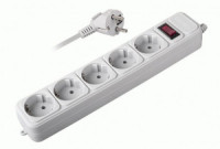 ФАЗА сетевой фильтр (удл.) ПВС 3х0.75 5роз. 3м 10А серый земля, выкл.  FOP-05GS-300-gy 1/25