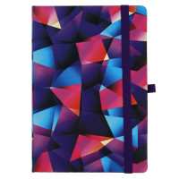 Бизнес - блокнот &quot;КЬЮБЗ&quot; А5, 192 стр., твердая обл., иск.кожа с печатью, срез с принтом, рез., 2закл