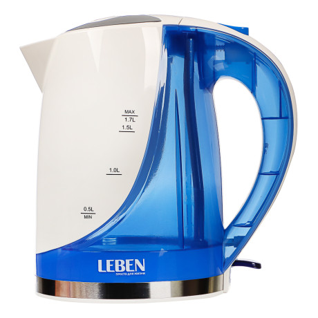 LEBEN Чайник электрический 1,7л, 1850Вт, скрытый нагр.элемент, автооткл., пластик, FK-1508-2