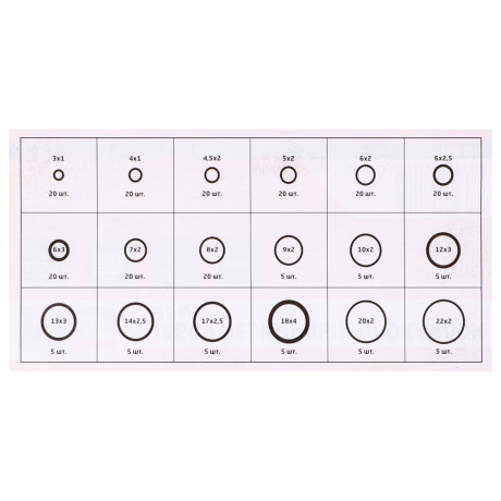 ЕРМАК Набор резиновых прокладок, 225 штук