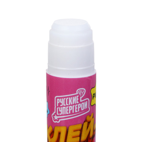 BY Русские Супергерои Клей - карандаш с фигур.колпачком, 15 грамм, PVP, "Девочки", 2 дизайна