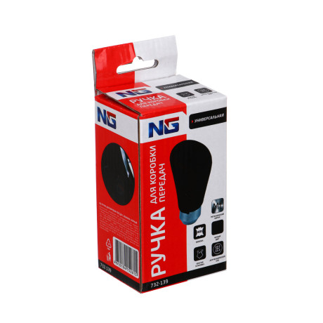 ЕРМАК Ручка для коробки передач, эко кожа, черный