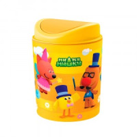 Контейнер для мусора с декором МИ-МИ-МИШКИ, 115х115х153ММ, 1л оранжевый 431329108 Бытпласт