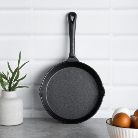 VETTA Сковорода чугун, 2 слива, d20см, индукция